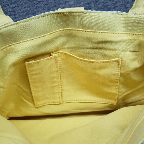 Quacker Factory Shoulder Bag Womens Light Blue Yellow Sea Shell Striped New - Picture 6 of 12